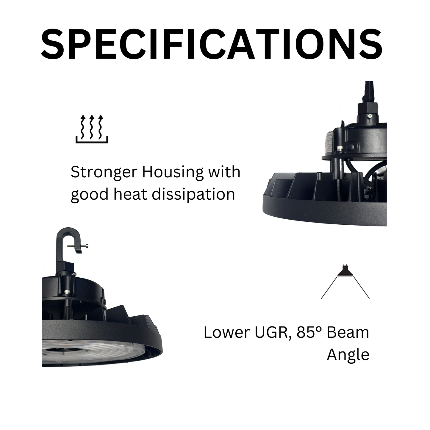 100W UFO High Bay LED Light 5000K High Lumen - AHA Lighting LED