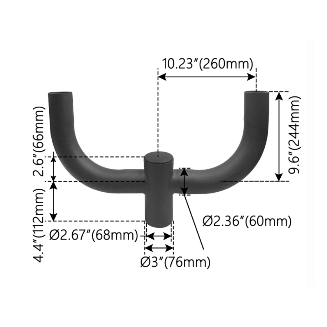 180° Double Bullhorn Light Pole Brackets - AHA Lighting LED