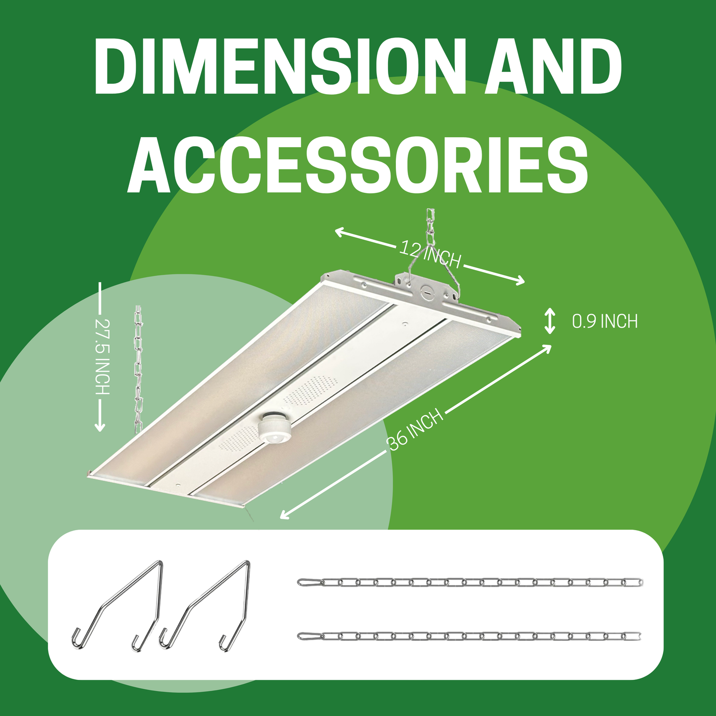 2 PACK 300W 1X3FT WAREHOUSE LINEAR HIGH BAY 45,000LM / 5000K W/ BUILD-IN MOTION SENSOR - AHA Lighting LED