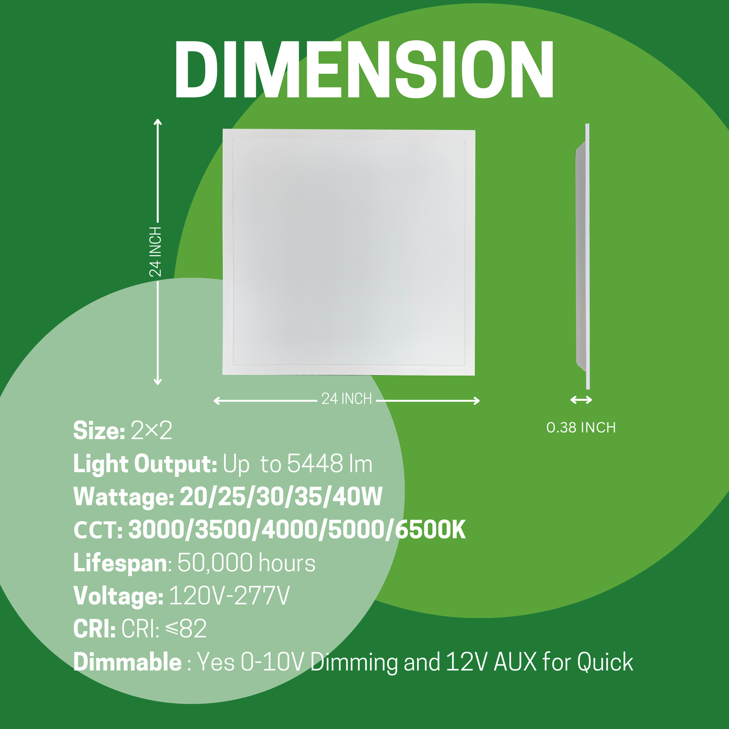 4 Pack 2X2 40W LED Panel Light Wattage & CCT Tunable - AHA Lighting LED
