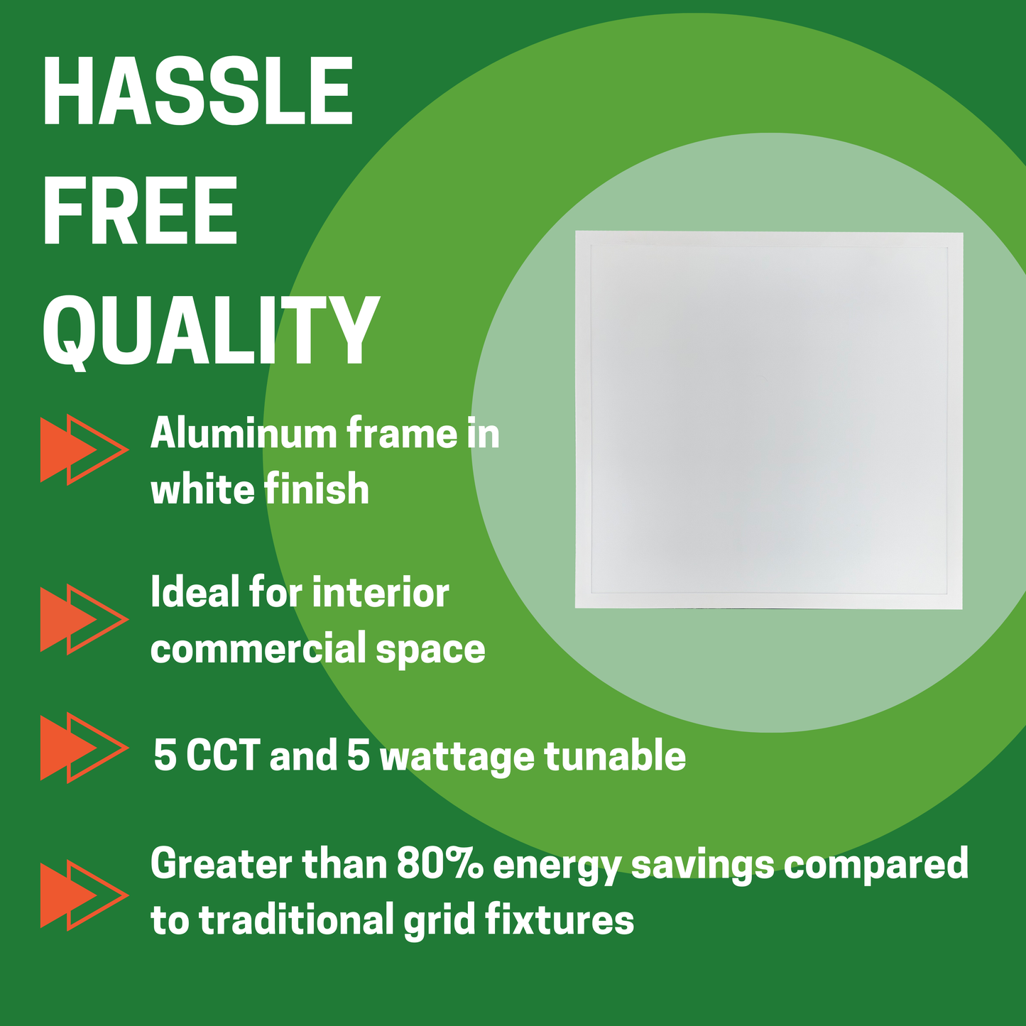 4 Pack 2X2 40W LED Panel Light Wattage & CCT Tunable - AHA Lighting LED