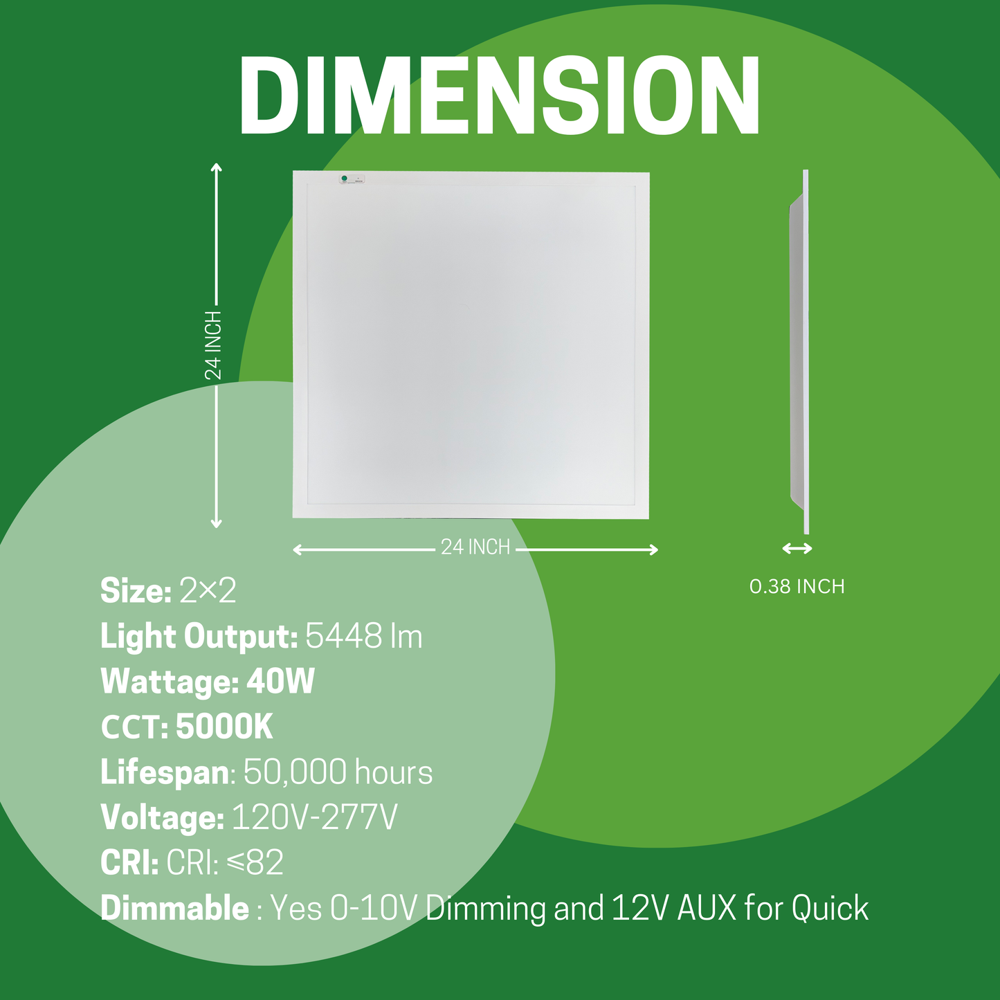 2 PACK 2X4 LED PANEL LIGHT WITH PRE-WIRED EMERGENCY BATTERY BACKUP WATTAGE & CCT TUNABLE - AHA Lighting LED