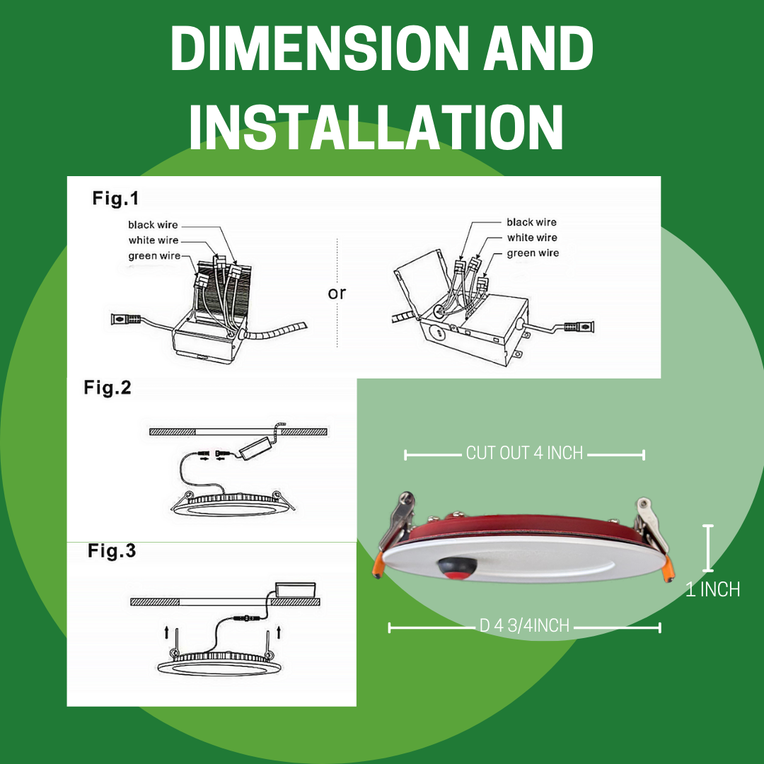 4" 9W FIRE-RATED LED DOWNLIGHT, 2-HOUR FIRE PROTECTION, 2700K/3000K/3500K/4000K/5000K CCT TUNABLE, 8W EMERGENCY BATTERY BACKUP - AHA Lighting LED