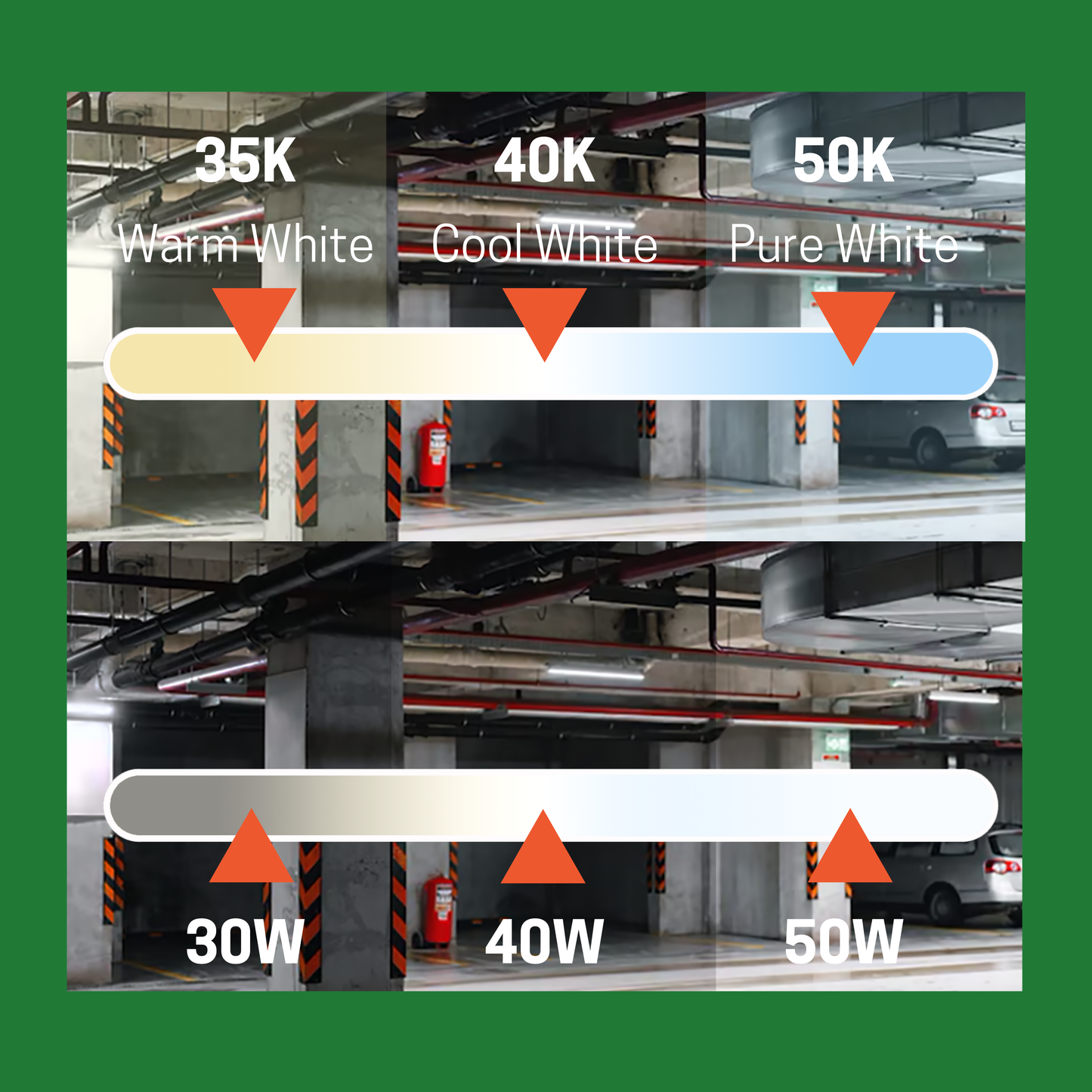 4FT LED 50W VAPOR TIGHT WITH BUILT-IN MOTION SENSOR CCT TUNABLE, 3500K-4000K-5000K TUNABLE - AHA Lighting LED