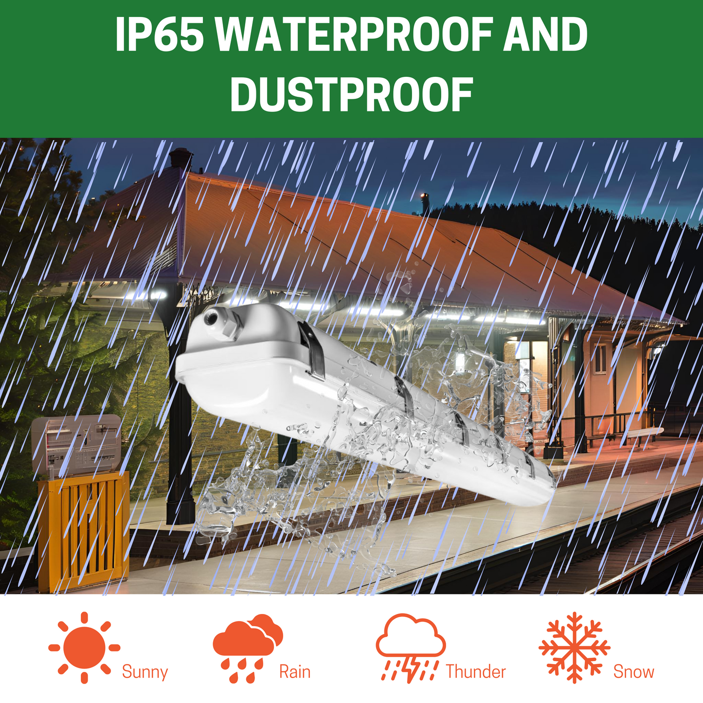 4FT LED 50W VAPOR TIGHT WITH BUILT-IN MOTION SENSOR CCT TUNABLE, 3500K-4000K-5000K TUNABLE - AHA Lighting LED