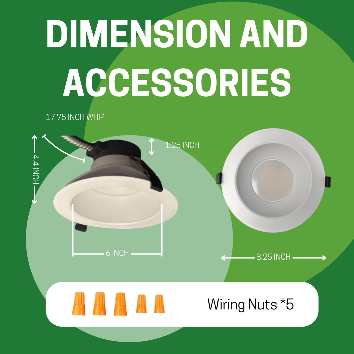 6" 16W COMMERCIAL RECESSED DOWNLIGHT WATTAGE TUNABLE 8/12/16W CCT TUNABLE 3000/4000/5000K 0-10V DIMMING 120-277V - AHA Lighting LED