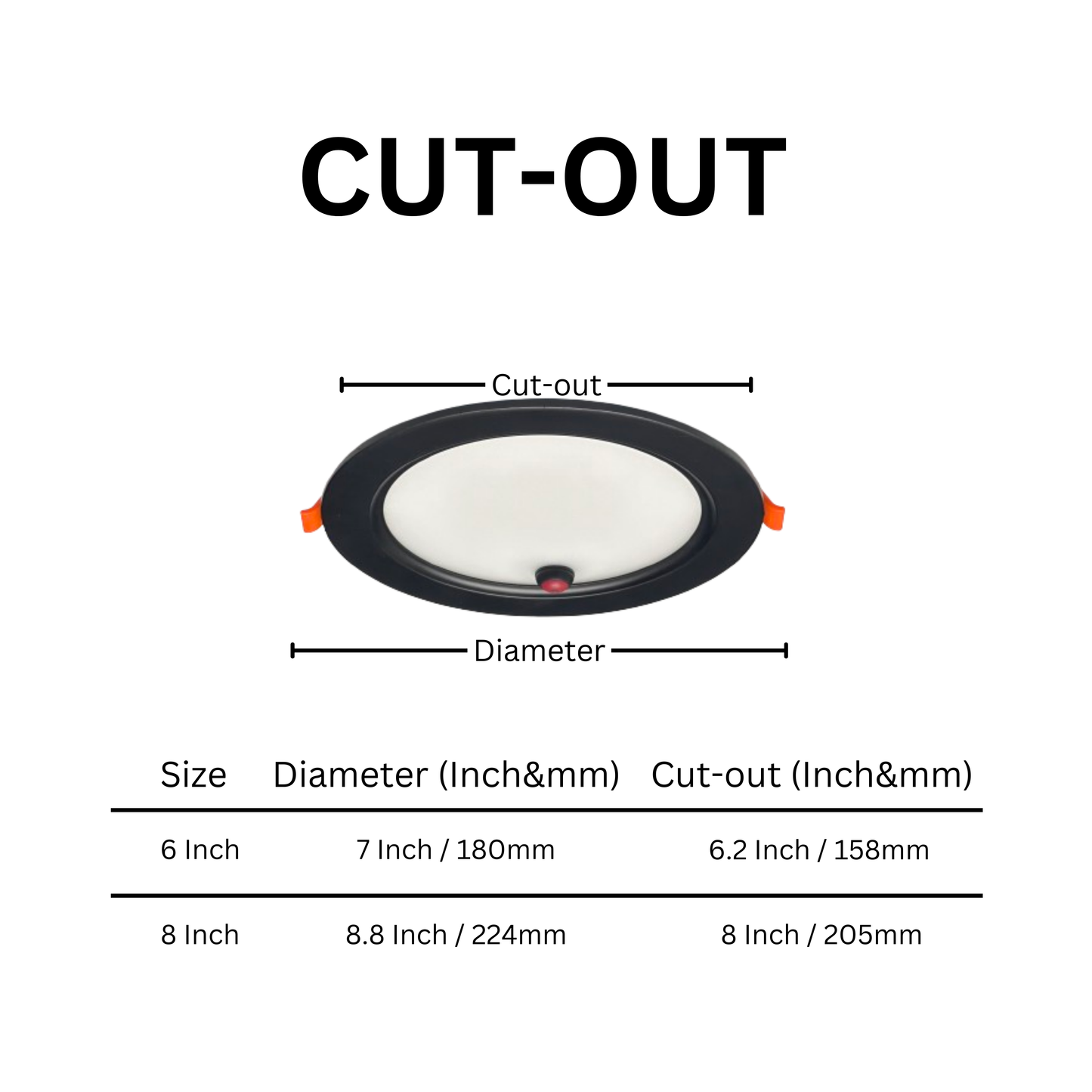 8" 18W LED SLIM DOWNLIGHT WITH 8W EMERGENCY BATTERY BACKUP BLACK, 2700K/3000K/3500K/4000K/5000K CCT TUNABLE - AHA Lighting LED