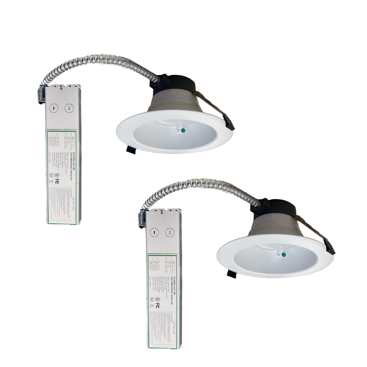6" 8W/12W/16W WATTAGE TUNABLE COMMERCIAL LED DOWNLIGHT, 3000K/4000K/5000K CCT TUNABLE, 15W EMERGENCY BATTERY BACKUP, 800-1600LM, 120-277V (2-PACK) - AHA Lighting LED
