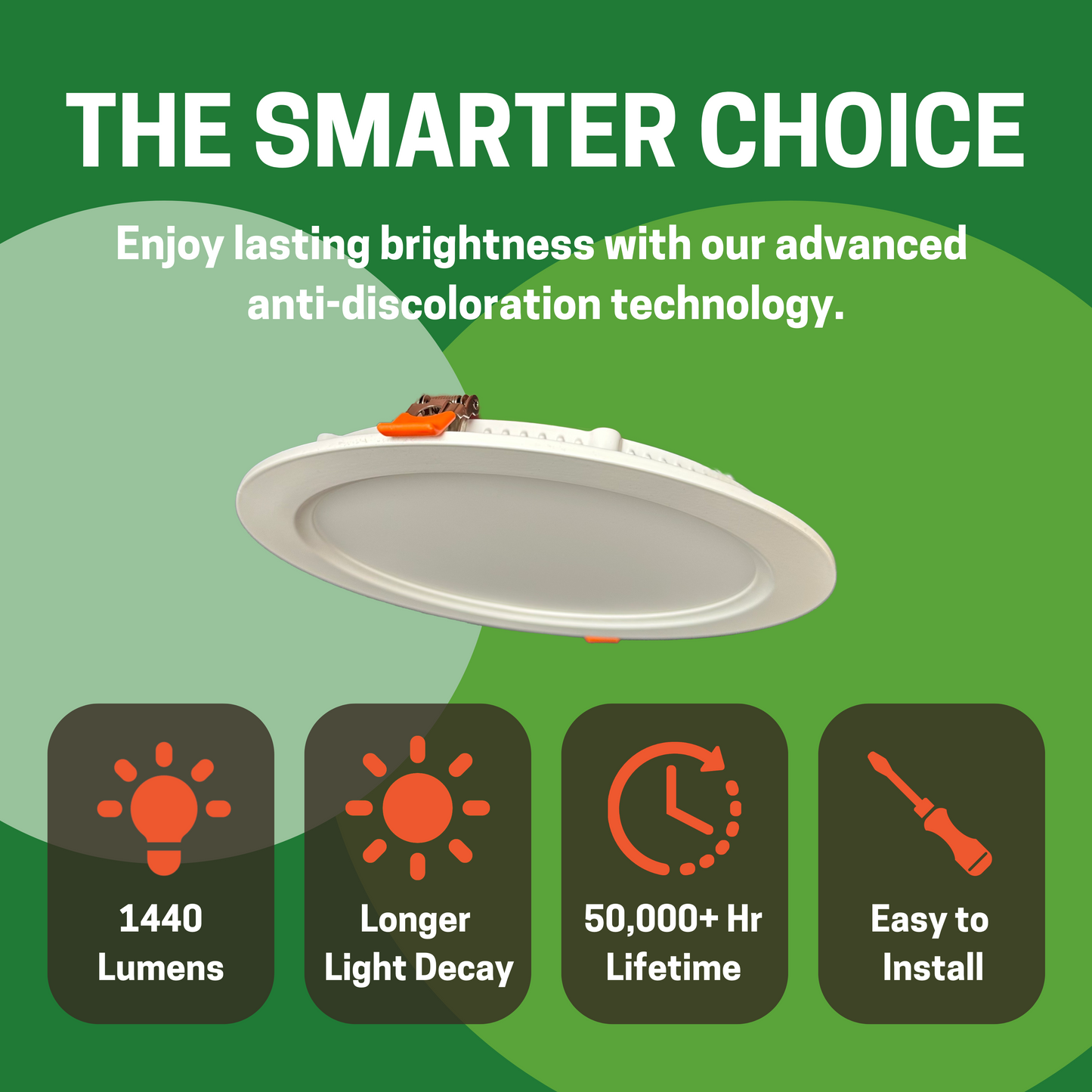 8" 18W ULTRA SLIM LED DOWNLIGHT, 3000K/4000K/5000K CCT TUNABLE, 1,300 LUMENS, 120-270V - AHA Lighting LED
