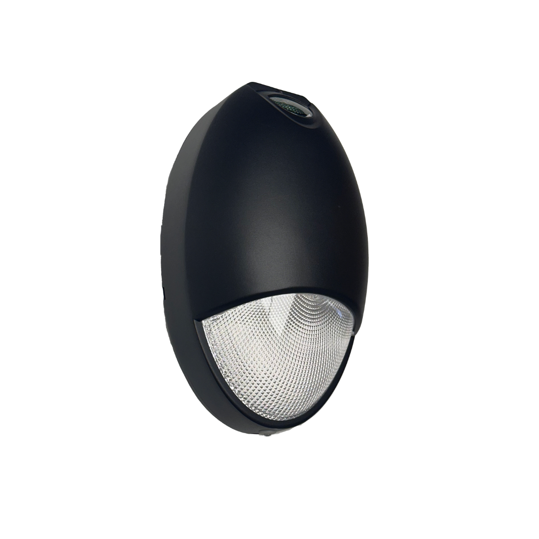 12W LED MINI WALL PACK, 5000K CCT, INTEGRATED PHOTOCELL, EMERGENCY BATTERY BACKUP, BLACK - AHA Lighting LED