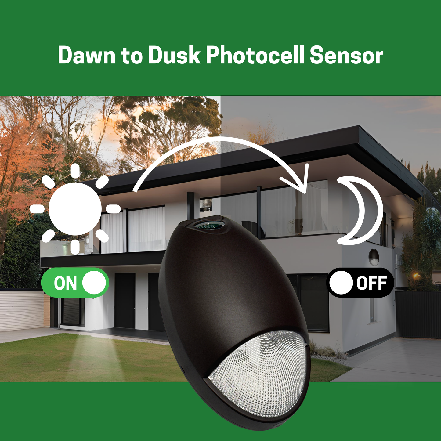 12W LED MINI WALL PACK, 5000K CCT, INTEGRATED PHOTOCELL, EMERGENCY BATTERY BACKUP, DARK BRONZE - AHA Lighting LED