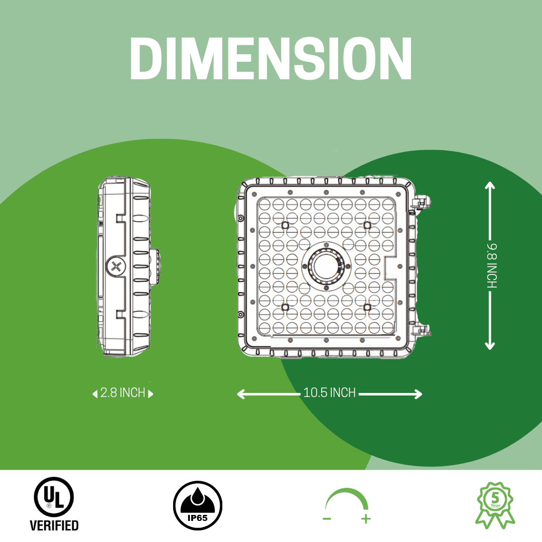 LOW PROFILE CANOPY, 25/45/55W TUNABLE 3000K/4000K/5000K CCT TUNABLE - AHA Lighting LED