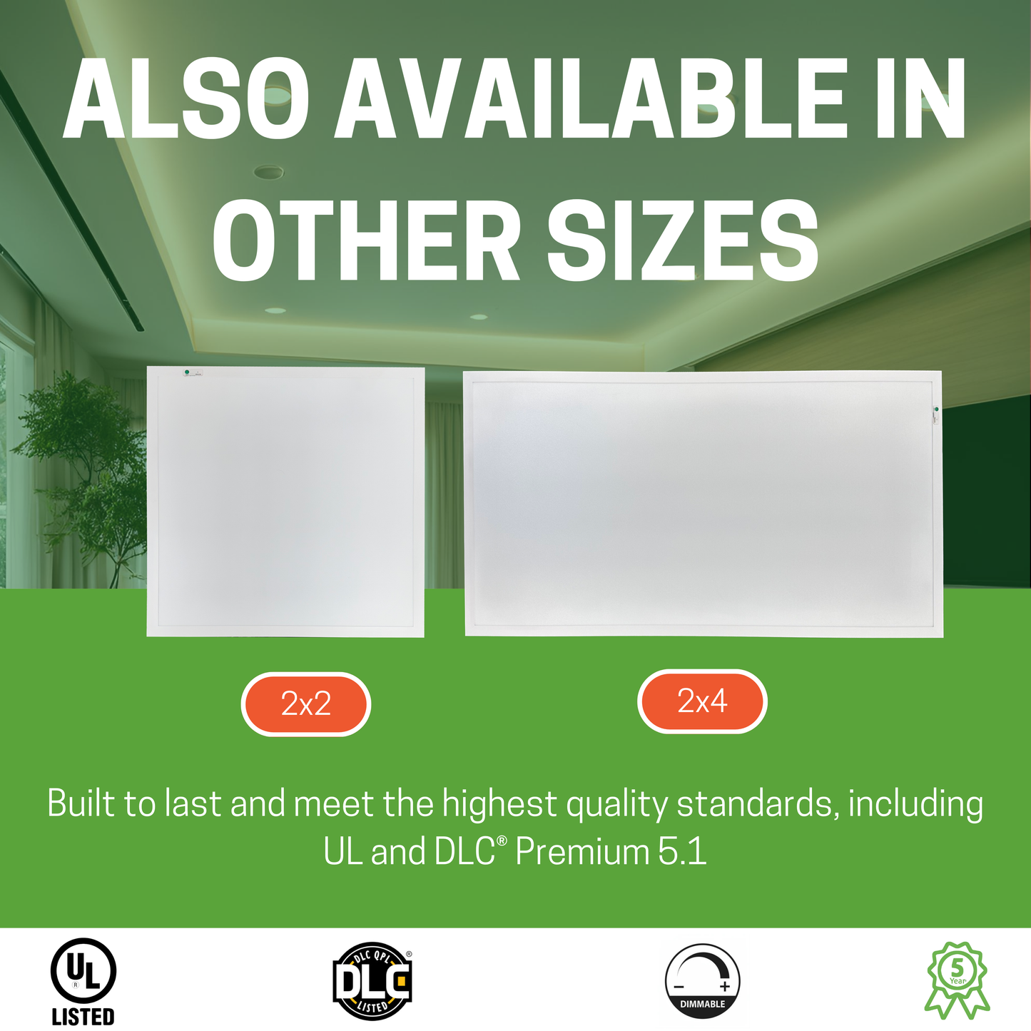 2 PACK 2X4 LED PANEL LIGHT WITH PRE-WIRED EMERGENCY BATTERY BACKUP WATTAGE & CCT TUNABLE - AHA Lighting LED
