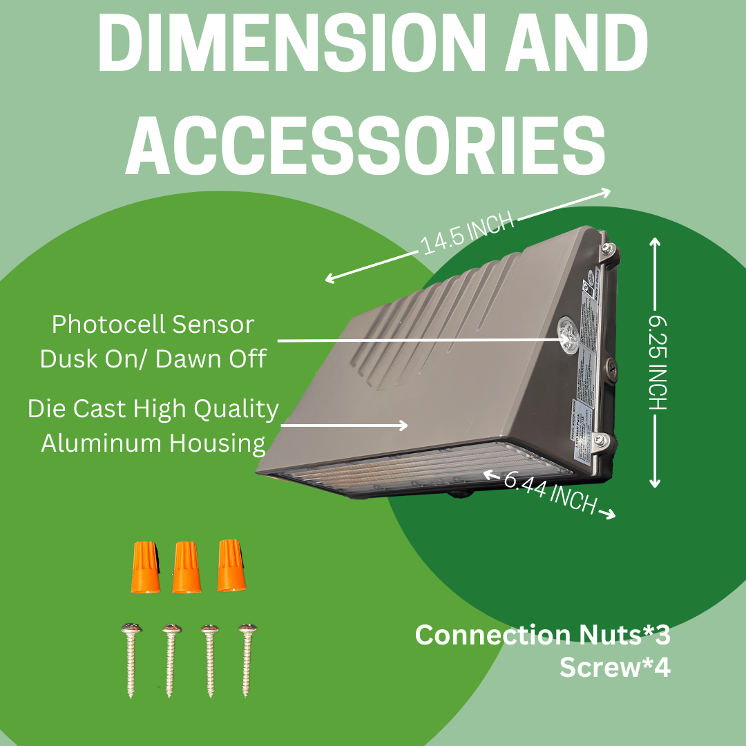 FULL CUTOFF WALL PACK 80W WITH PHOTOCELL SENSOR CCT TUNABLE 3000K/4000K/5000K OUTDOOR FIXTURE - AHA Lighting LED
