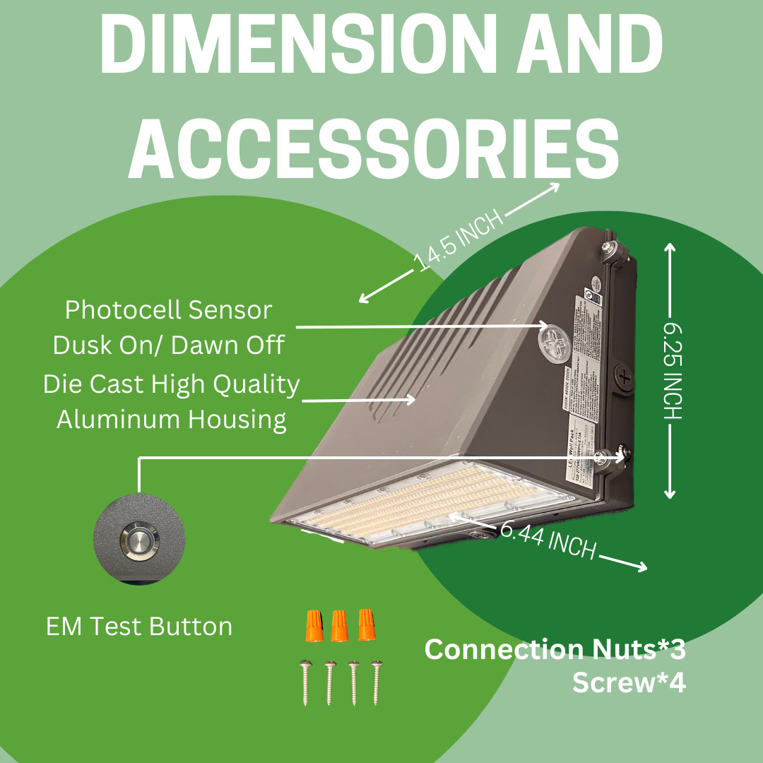 FULL CUTOFF WALL PACK 80W WITH EMERGENCY BATTERY BACKUP WITH PHOTOCELL SENSOR CCT TUNABLE 3000K/4000K/5000K OUTDOOR FIXTURE - AHA Lighting LED
