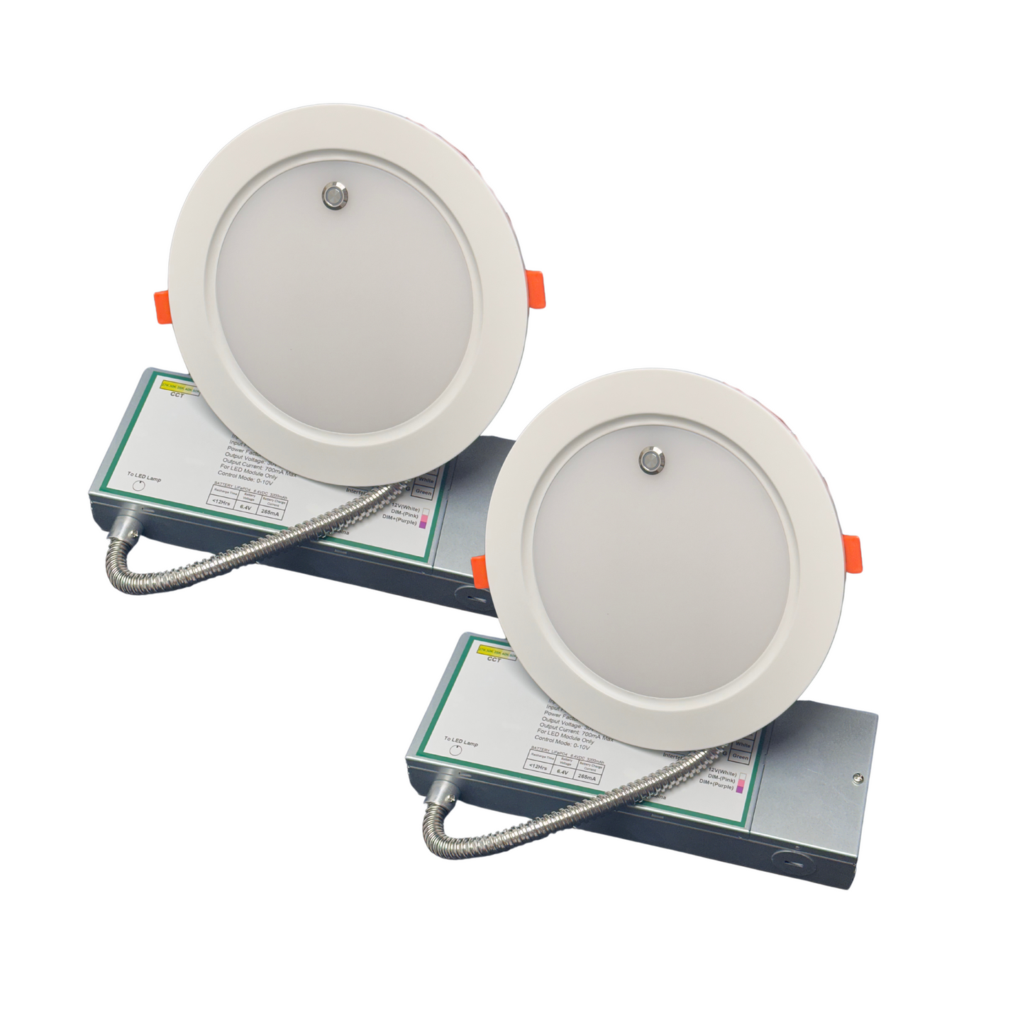 6" 16W ULTRA SLIM LED DOWNLIGHT, 2700K/3000K/3500K/4000K/5000K CCT TUNABLE, 10W EMERGENCY BATTERY BACKUP, 100-277V (2-PACK) - AHA Lighting LED