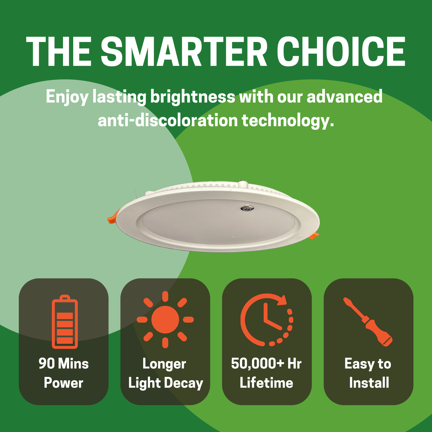 8" 18W ULTRA SLIM LED DOWNLIGHT, 2700K/3000K/3500K/4000K/5000K CCT TUNABLE, 10W EMERGENCY BATTERY BACKUP, 100-277V (2-PACK) - AHA Lighting LED