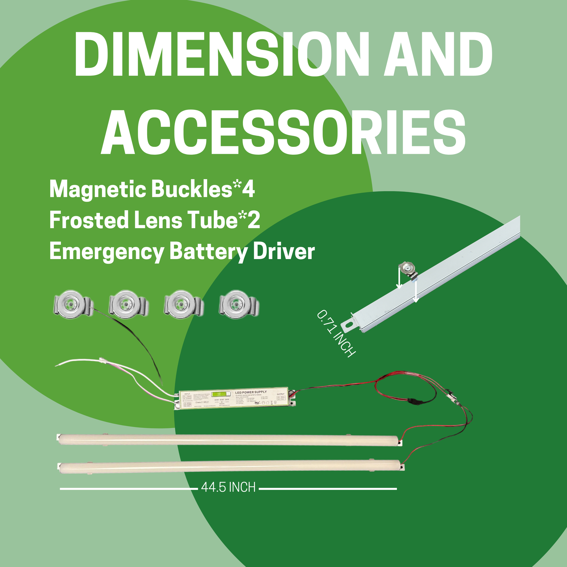 2 PACK 4FT MAGNETIC STRIP SHOP LIGHT WITH EMERGENCY BATTERY BACKUP 10W FOR 90 MINS CCT AND WATTAGE TUNABLE 120-277V - AHA Lighting LED