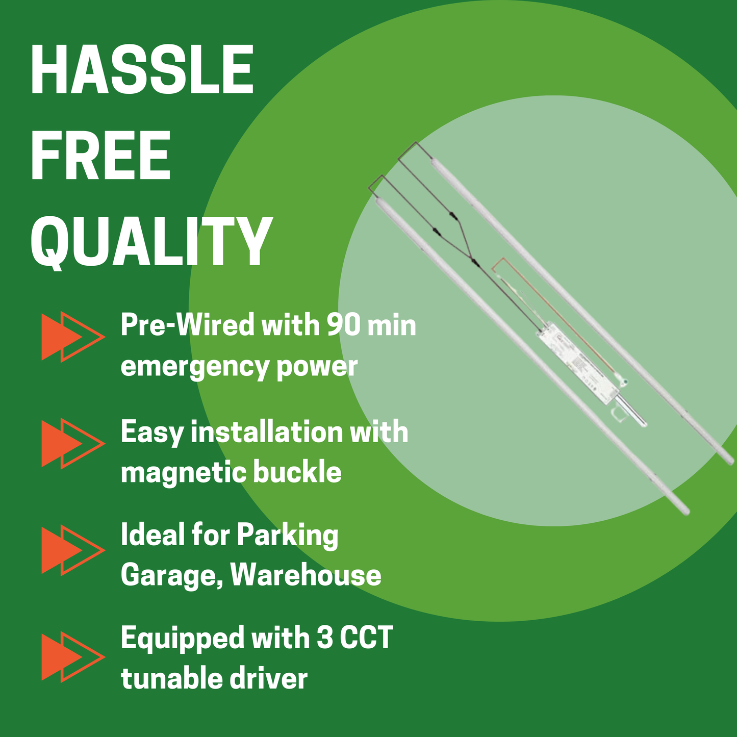 2 PACK 4FT MAGNETIC STRIP SHOP LIGHT WITH EMERGENCY BATTERY BACKUP 10W FOR 90 MINS CCT AND WATTAGE TUNABLE 120-277V - AHA Lighting LED