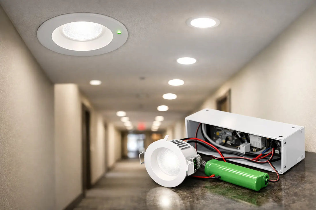 Battery Backup Downlight for Corridor Use