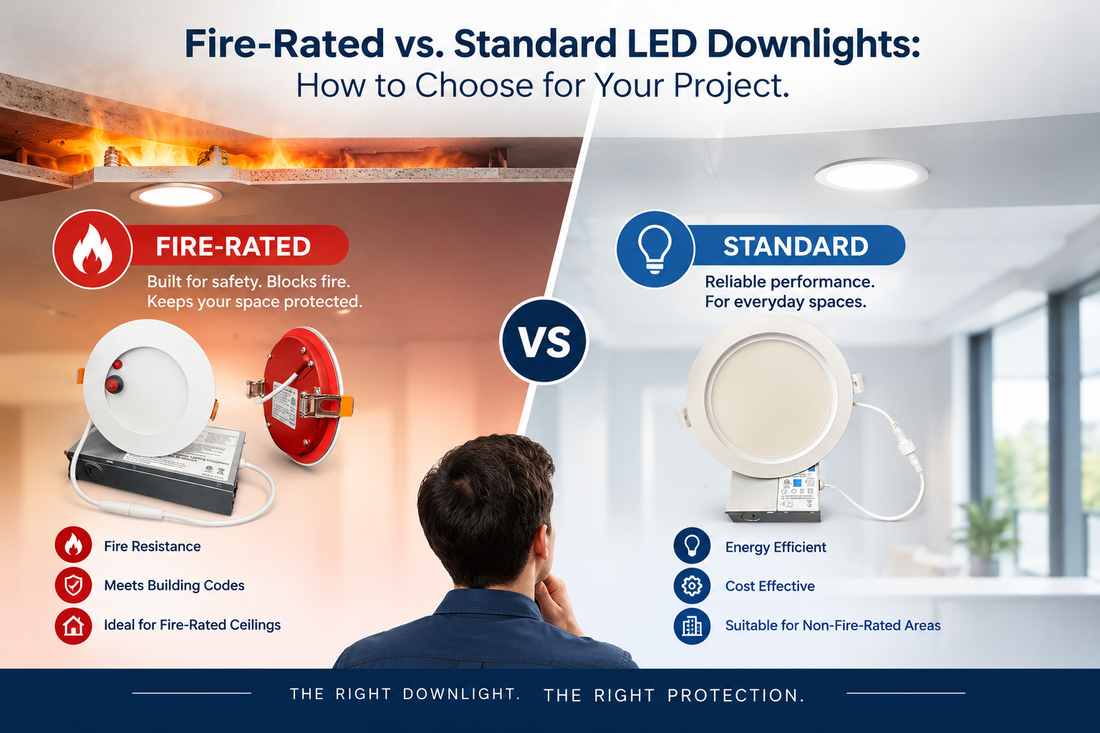 Fire-Rated vs. Standard LED Downlights: How to Choose for Your Project