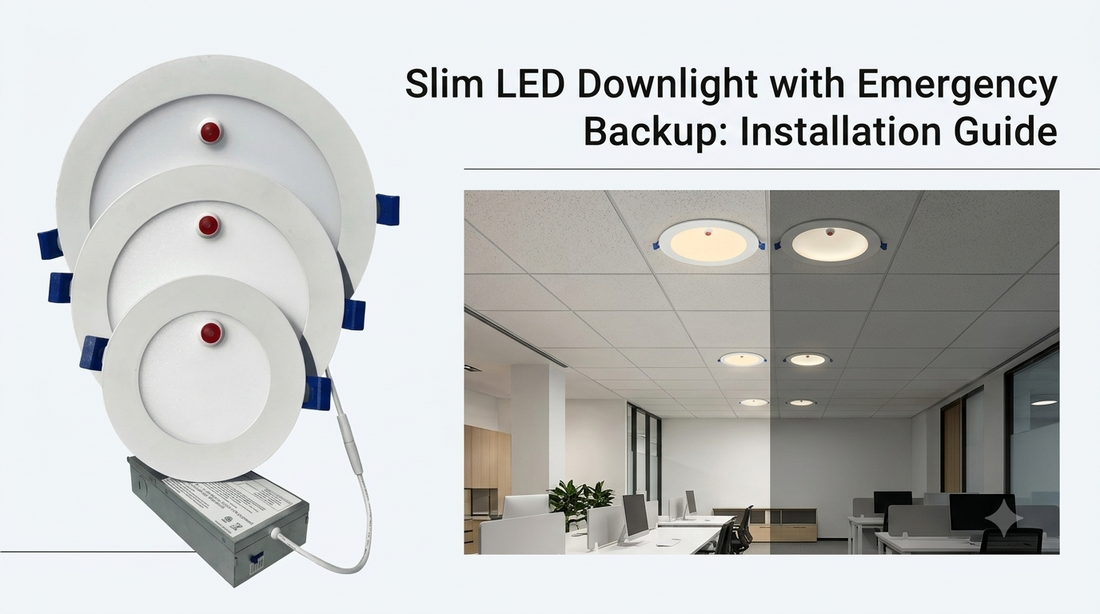Slim LED Downlight with Emergency Backup: Installation Guide