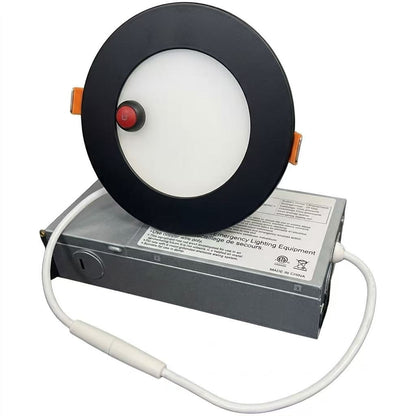 AHA LIGHTING 4" Black LED Slim Downlight with Emergency Battery Backup | 650 Lumens | 9W | 5 CCT Tunable | 100-277V