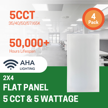 4 Pack 2X4 40W LED Panel Light Wattage & CCT Tunable - AHA Lighting LED