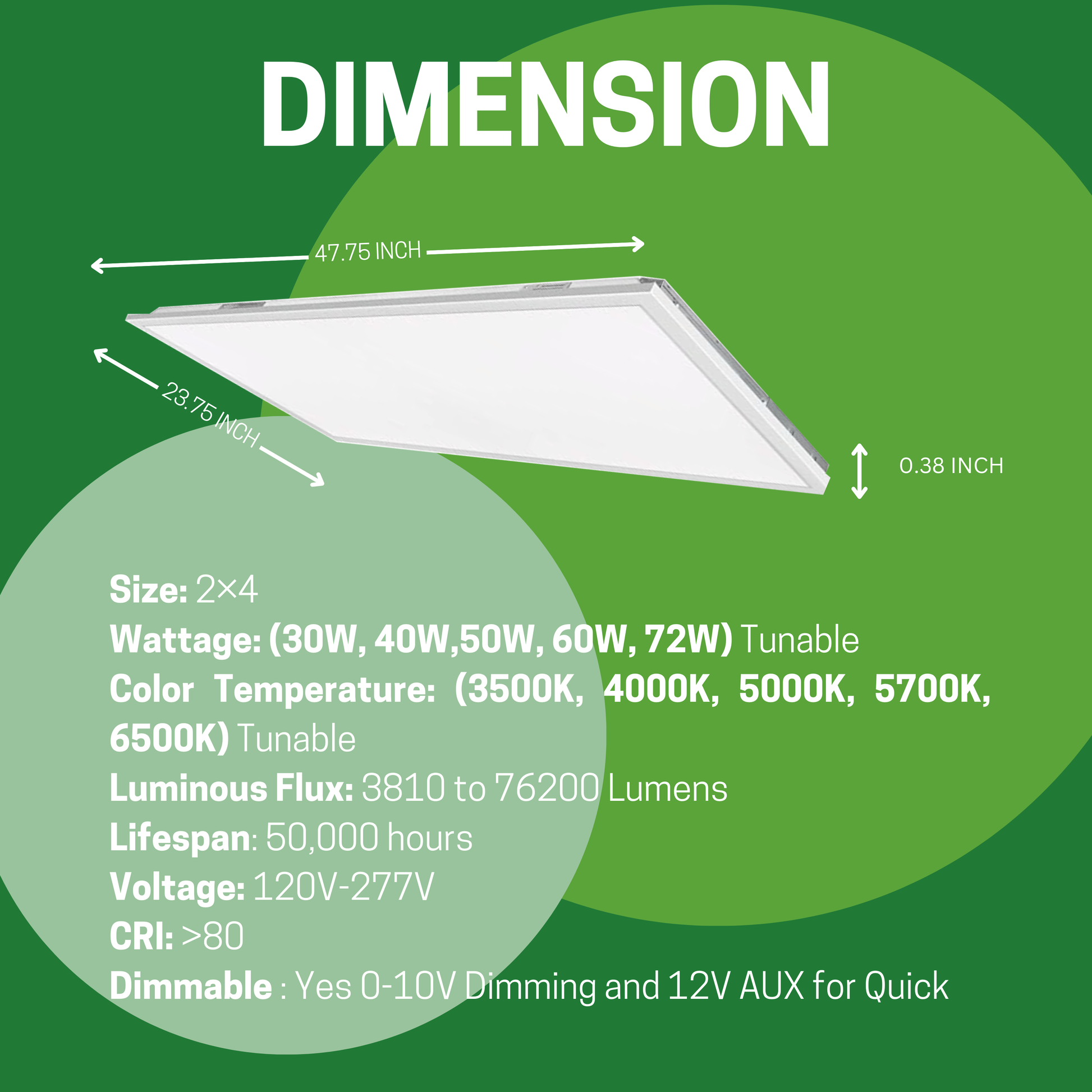 4 Pack 2X4 40W LED Panel Light Wattage & CCT Tunable - AHA Lighting LED