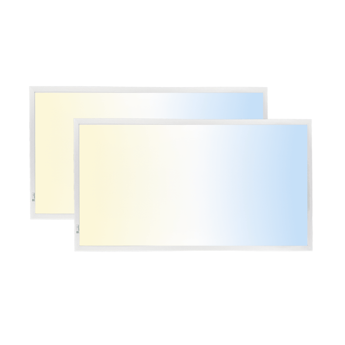2x4 LED Flat Panel Light with Emergency Battery Backup | Up to 5,080 Lumens | 30W/40W/50W Wattage Tunable | 3 CCT Tunable | 100-277V | White