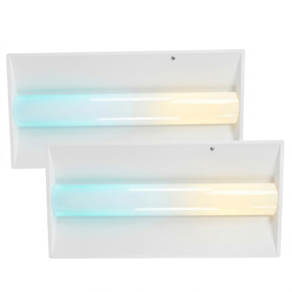 2 Pack 2X4 72W Troffer Light With Emergency Battery Backup Wattage & CCT Tunable – LED Lighting Fixture