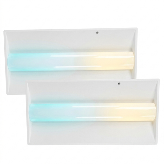 2 Pack 2X4 72W Troffer Light With Emergency Battery Backup Wattage & CCT Tunable – LED Lighting Fixture