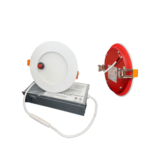 4" 9W Fire-rated LED Downlight, 2-hour Fire Protection, 2700/3000/3500/4000/5000K CCT Tunable, 8W Emergency Battery Backup - AHA Lighting LED