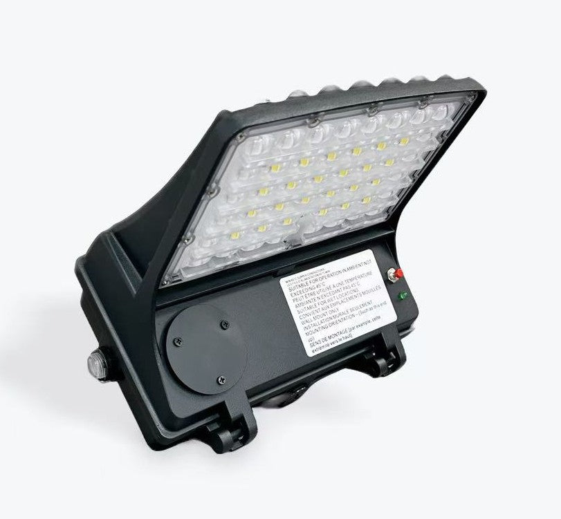 40W Full Cutoff Dark Sky Wall Pack, 5000K CCT, Integrated Photocell, Emergency Battery Backup