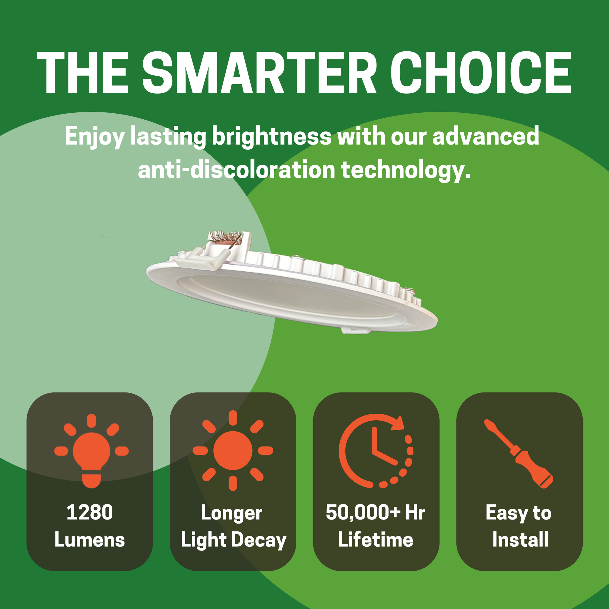 6" 16W ULTRA SLIM LED DOWNLIGHT, 3000K/4000K/5000K CCT TUNABLE, 1,120 LUMENS, 120-270V - AHA Lighting LED