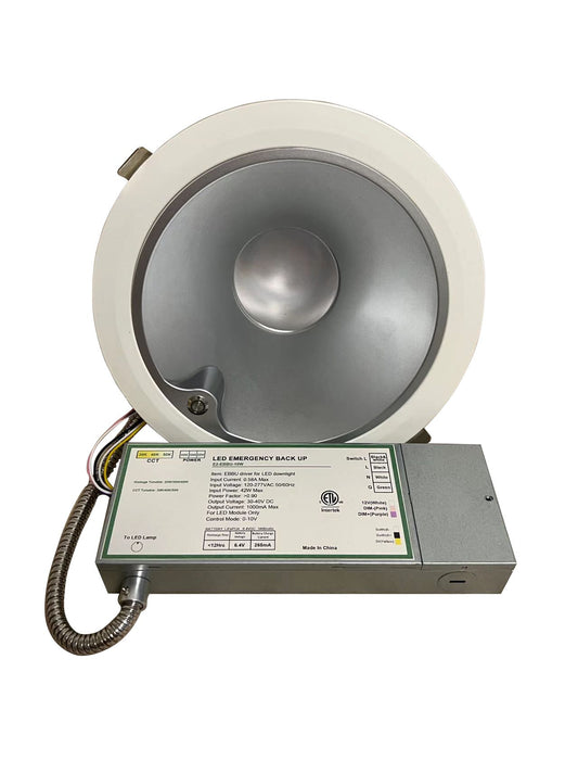 AHA LIGHTING 6" Architectural LED Downlight with Emergency Battery Backup | Up to 2,400 Lumens | 16W/20W/24W Wattage Tunable | 5 CCT Tunable | 100-277V