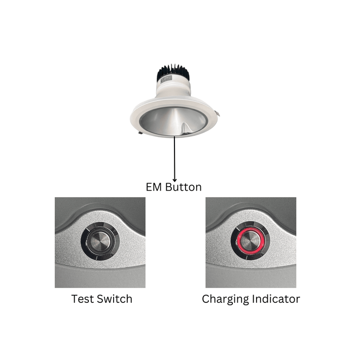 AHA LIGHTING 8" Architectural LED Downlight with Emergency Battery Backup | Up to 2,400 Lumens | 16W/20W/24W Wattage Tunable | 5 CCT Tunable | 100-277V