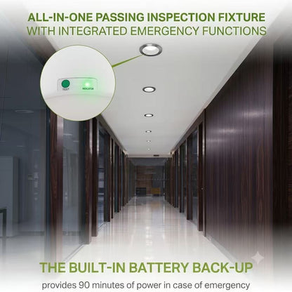 AHA LIGHTING 8" Black Commercial LED Downlight with Emergency Battery Backup | Up to 3,900 Lumens |  Wattage Tunable | 5 CCT Tunable | 120-277V |