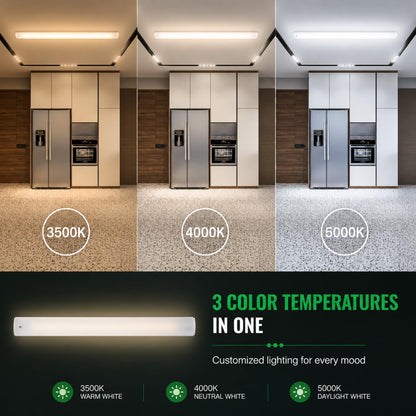 AHA LIGHTING 4ft LED Wraparound Light with Emergency Battery Backup | Up to 5,800 Lumens | 46W | 3 CCT Tunable | 120-277V