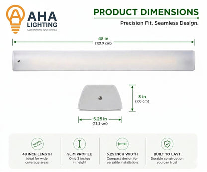 AHA LIGHTING 4ft LED Wraparound Light with Emergency Battery Backup | Up to 5,800 Lumens | 46W | 3 CCT Tunable | 120-277V