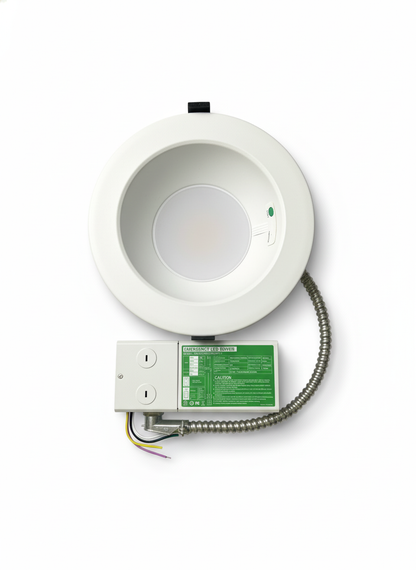 6" Architectural Downlight With Emergency Battery Backup 16/20/24W & 5CCT Tunable 0-10V Dimming 100-277… – Front Profile View