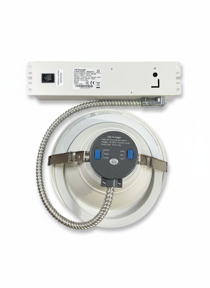 8" 22W Commercial Recessed Downlight Wattage Tunable 12/16/22W CCT Tunable 3000/4000/5000K 0-10V Dimming 120-277V