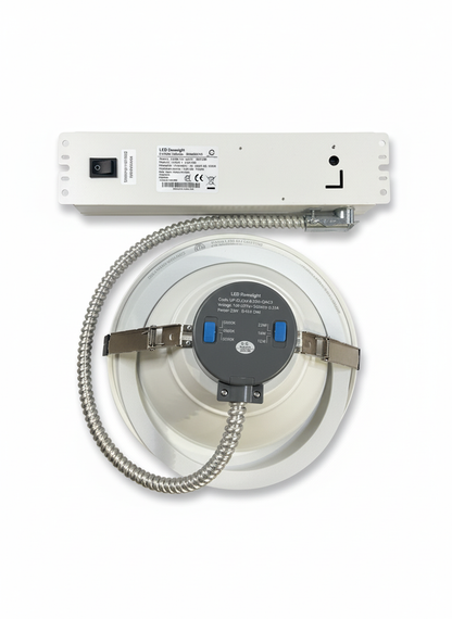 8" 22W Commercial Recessed Downlight Wattage Tunable 12/16/22W CCT Tunable 3000/4000/5000K 0-10V Dimming 120-277V