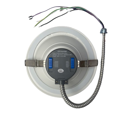 8" 35W Commercial Recessed Downlight 5wattage Tunable 5CCT Tunable 27-50K 0-10V Dimming 120-277V – Rear View