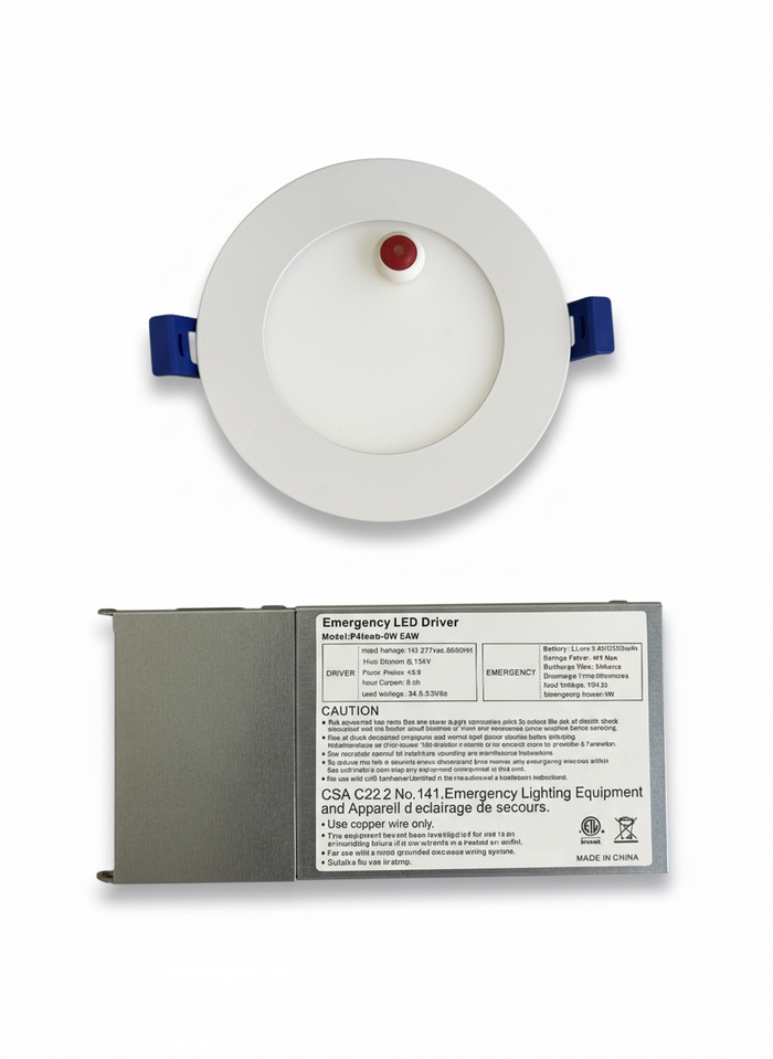AHA LIGHTING 4" LED Slim Downlight with Emergency Battery Backup | 650 Lumens | 9W | 5 CCT Tunable | 100-277V