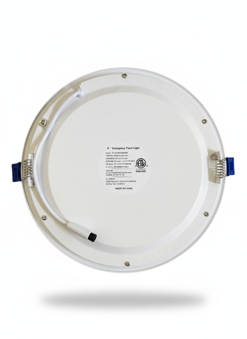 AHA LIGHTING 8" 18W Dimmable LED Down Light | Retrofit LED Recessed Light | Emergency Battery Backup | Slim Canl… – Rear View