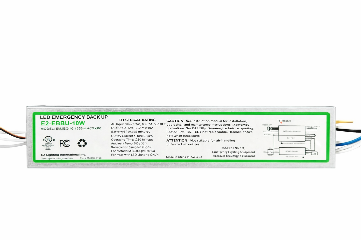 AHA LIGHTING Emergency Battery Backup LED Driver E2-EBBU-10W | UL-Listed 10W LED Emergenc… – Emergency Battery Backup Feature
