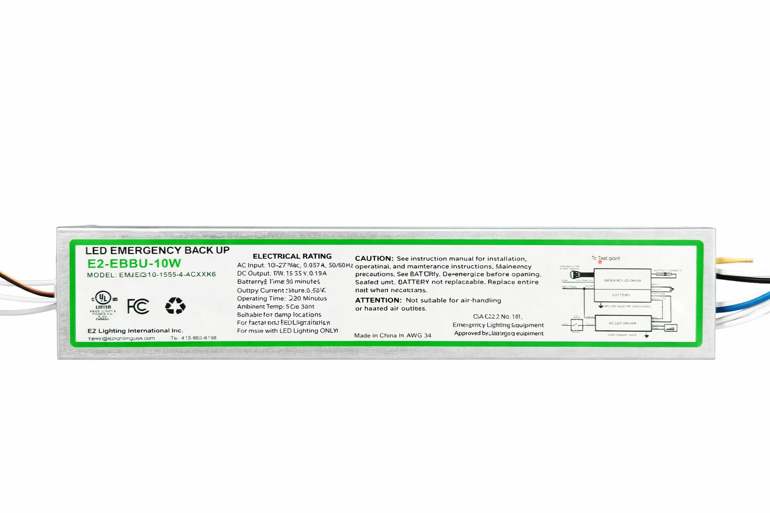 AHA LIGHTING Emergency Battery Backup LED Driver E2-EBBU-10W | UL-Listed 10W LED Emergenc… – Emergency Battery Backup Feature