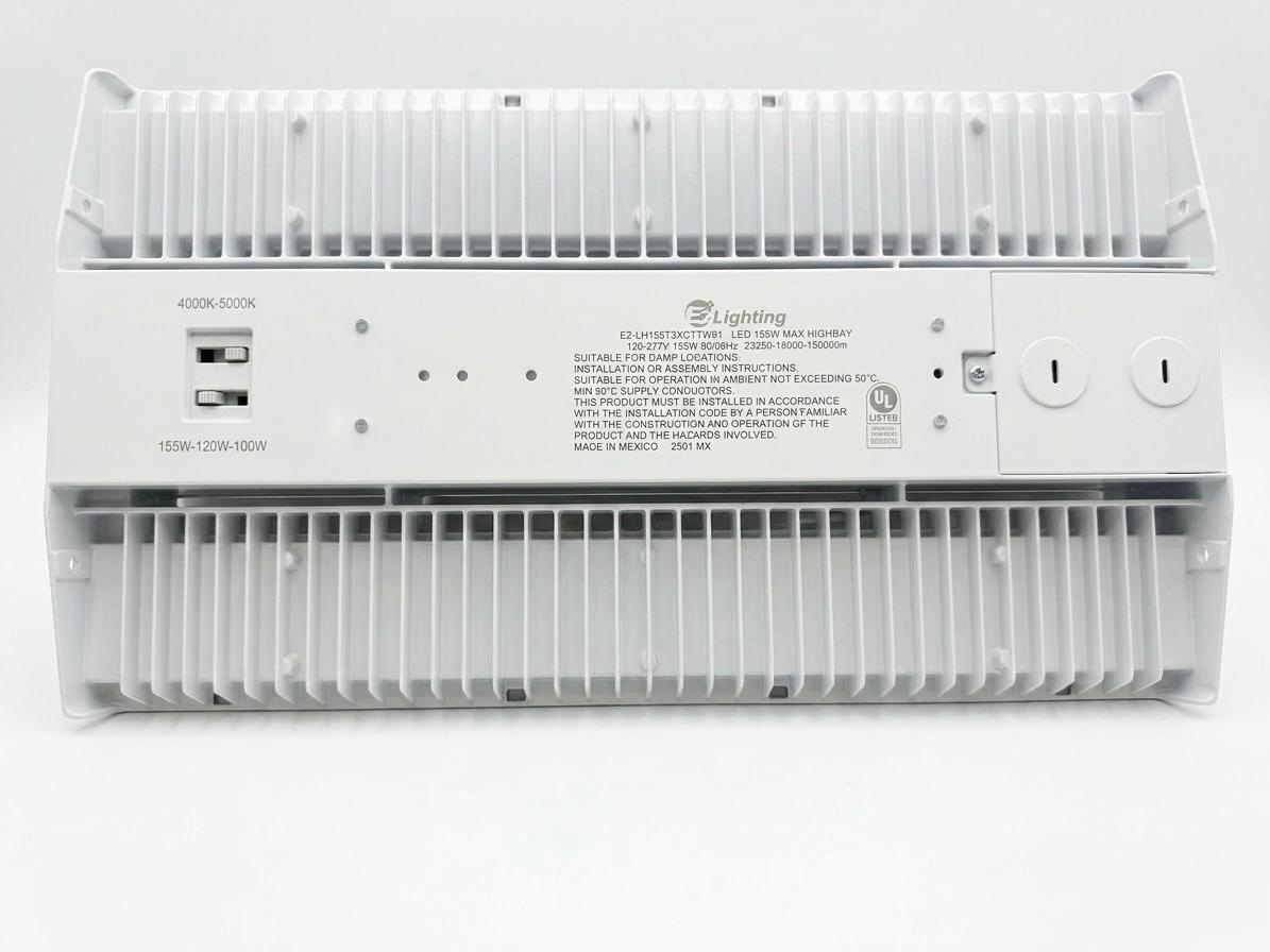 155W 1.25ft Linear High Bay Led Shop Lights, 2CCT&3 Wattage Tunable 100/120/155W