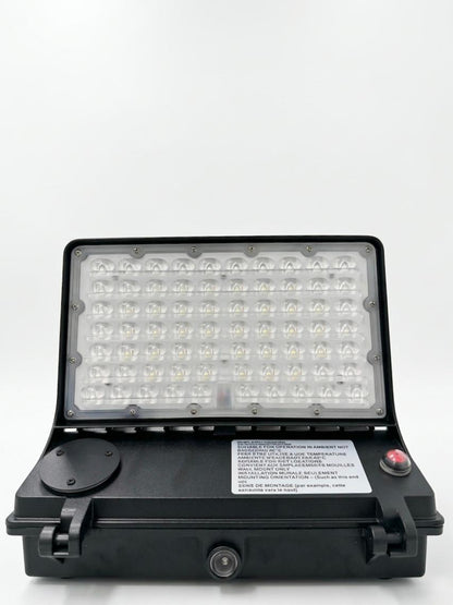 60W Full Cutoff LED Wall Pack, 5000K CCT, Motion Sensor, Integrated Photocell, Emergency Batt… – Black Commercial LED Fixture